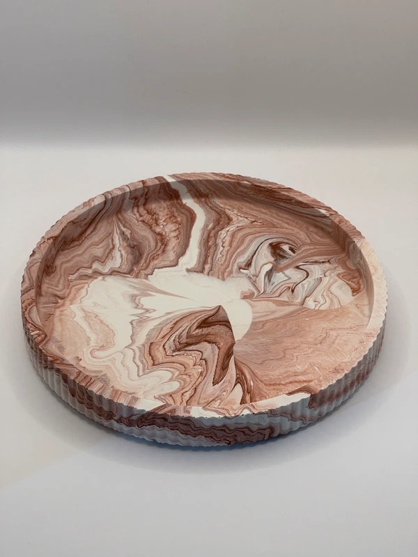 Handmade Round Jesmonite Tray - Image 6