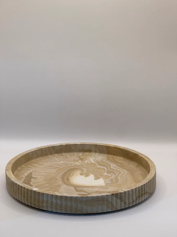 Handmade Round Jesmonite Tray - Image 3